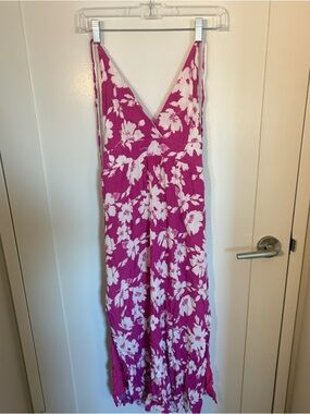 Lulus Pink and White Floral Maxi Dress